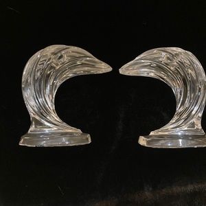 Gorham Crystal Wave Candle holders. Gorgeous vintage pair. No flaws!